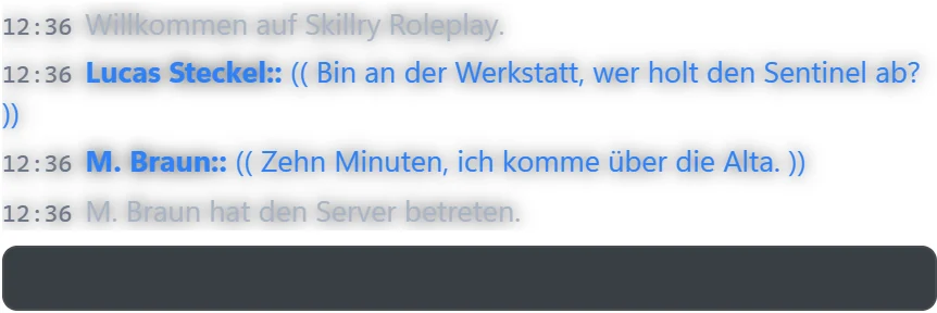 The chat with timestamps over the game.